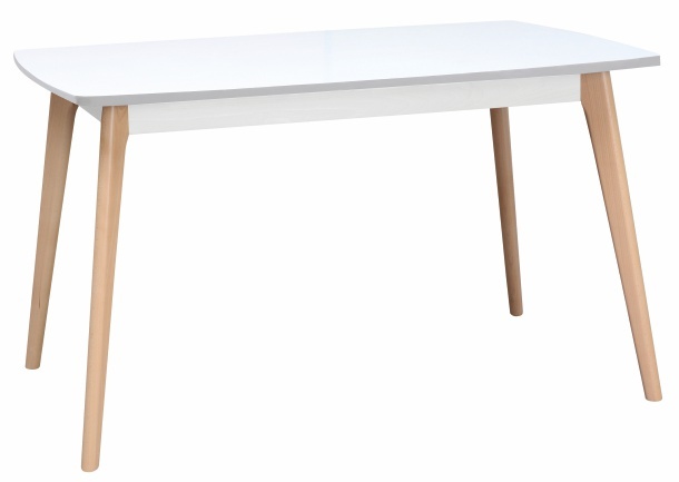 Kasvo jídelní stůl EMILIO - pevný buk/bílá 130x85 cm Výška 76 cm
