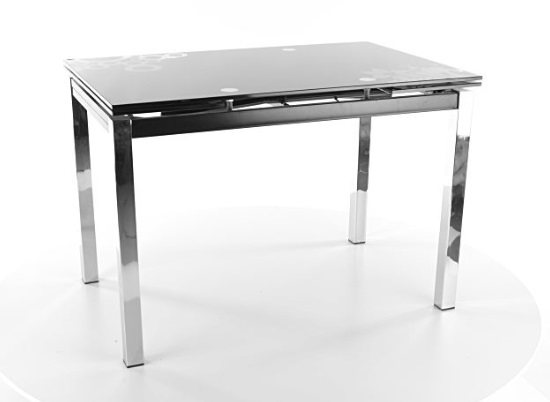 Kasvo GIDO 17 stůl jídelní 110(170)x74 (S) Deska šedá skleněná  / nohy chromované Šířka 110 / 170 cm